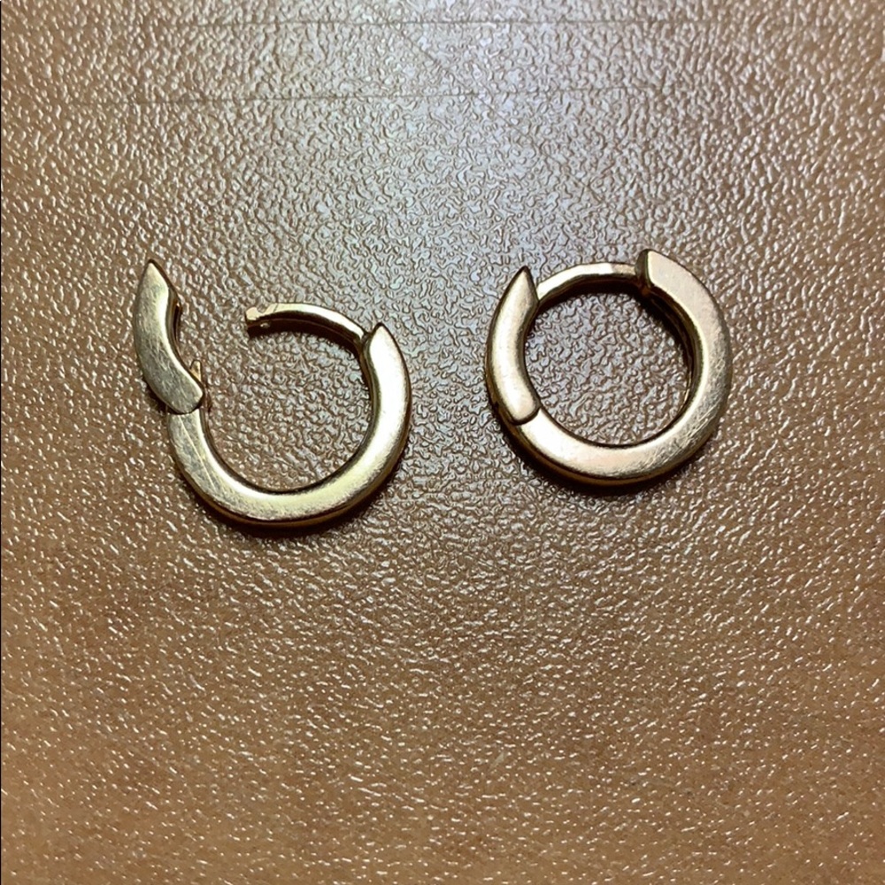 Solid 14k rose gold hoops